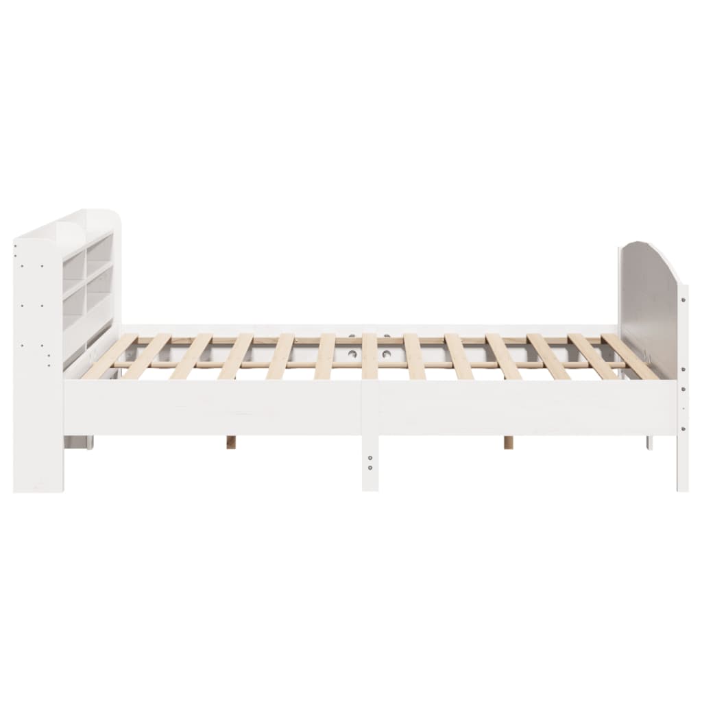 Bed Frame without Mattress White 200x200 cm Solid Wood Pine